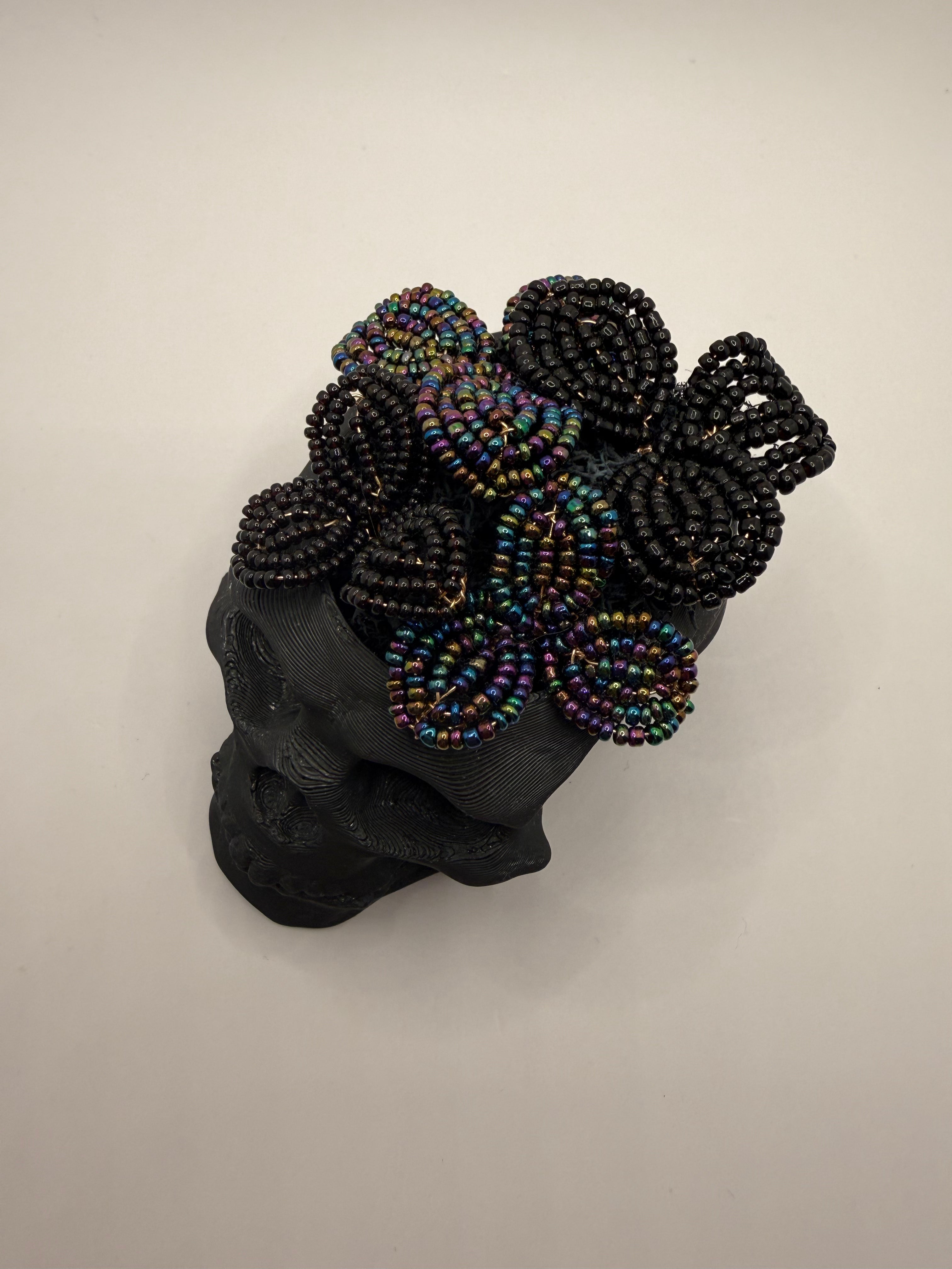 Calavera con mini suculentas